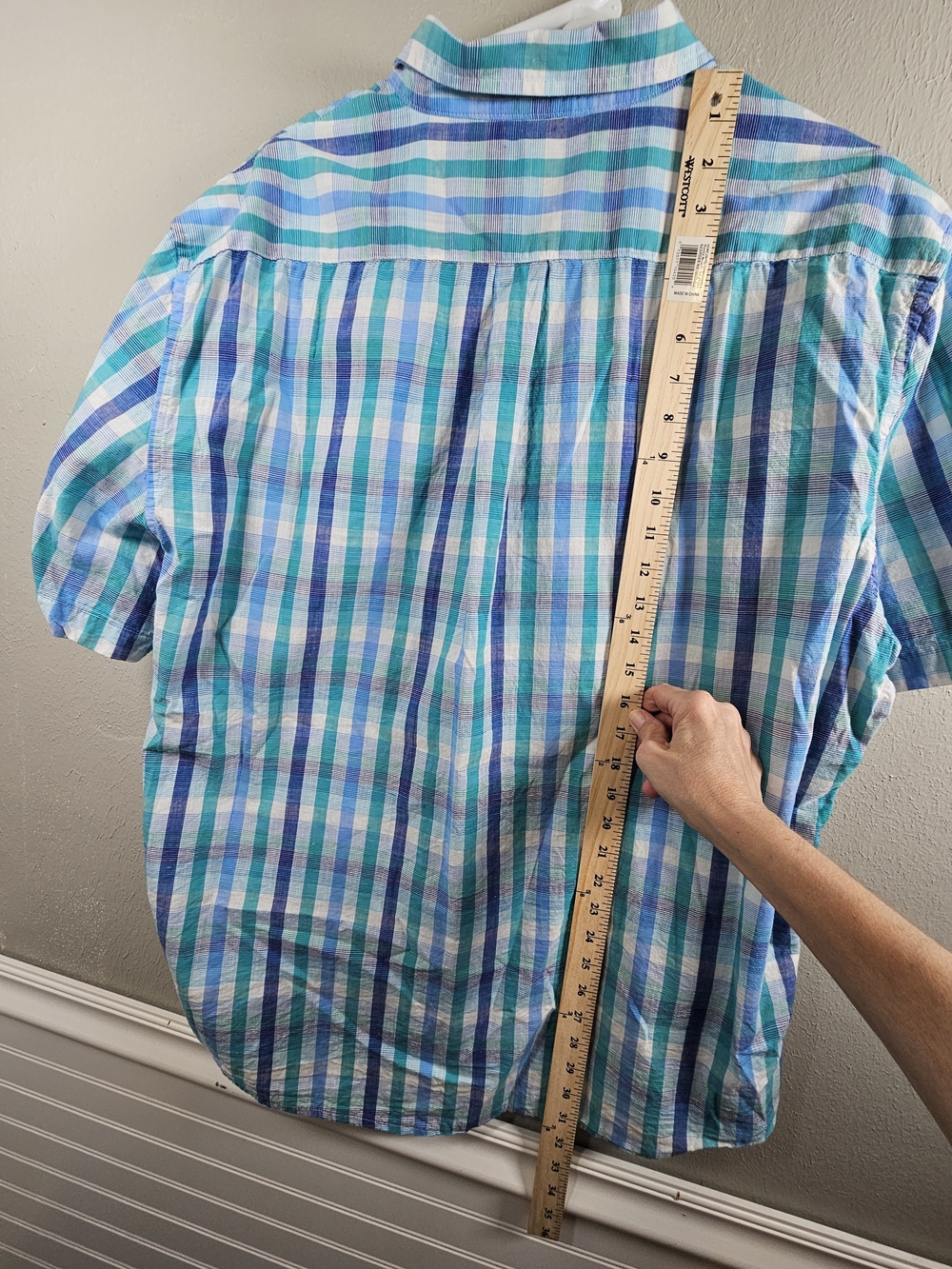 Polo by Ralph Lauren Blue & Green Plaid Short-Sleeve Button-Down Shirt - Picture 4 of 6